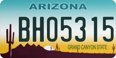 AZ license plate BHO5315