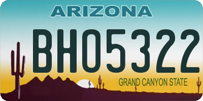 AZ license plate BHO5322