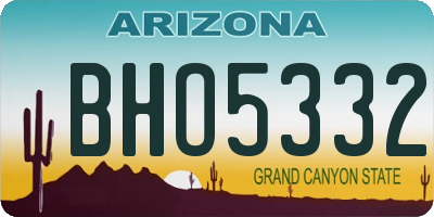 AZ license plate BHO5332