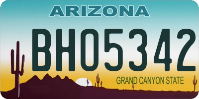 AZ license plate BHO5342