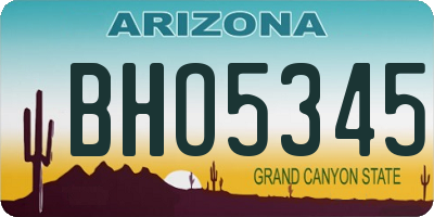 AZ license plate BHO5345