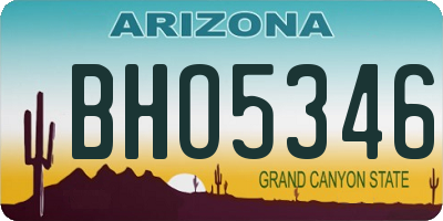 AZ license plate BHO5346