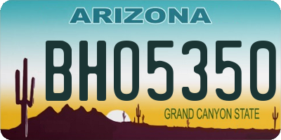 AZ license plate BHO5350