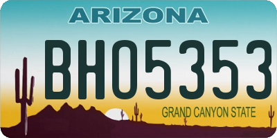 AZ license plate BHO5353