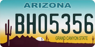 AZ license plate BHO5356