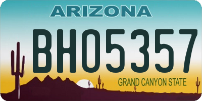 AZ license plate BHO5357