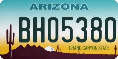 AZ license plate BHO5380