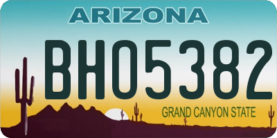 AZ license plate BHO5382