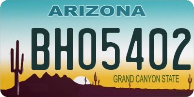 AZ license plate BHO5402