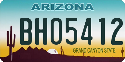 AZ license plate BHO5412
