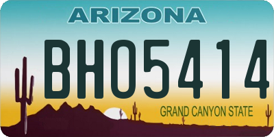AZ license plate BHO5414