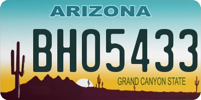 AZ license plate BHO5433
