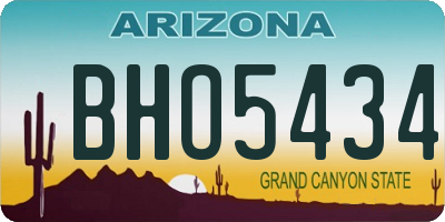 AZ license plate BHO5434