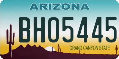 AZ license plate BHO5445