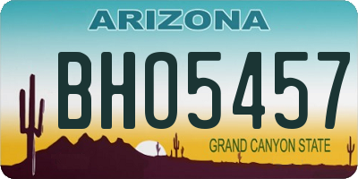 AZ license plate BHO5457