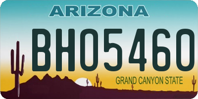 AZ license plate BHO5460