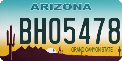 AZ license plate BHO5478