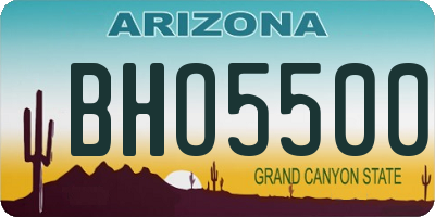 AZ license plate BHO5500