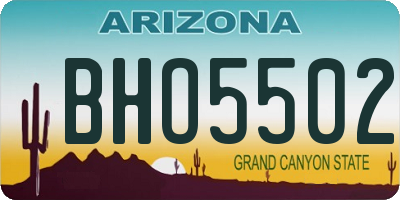 AZ license plate BHO5502