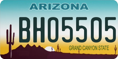 AZ license plate BHO5505