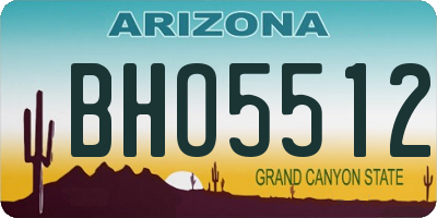 AZ license plate BHO5512