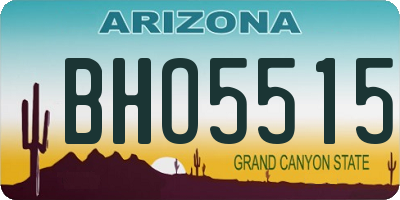 AZ license plate BHO5515
