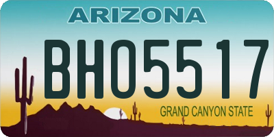 AZ license plate BHO5517