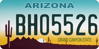 AZ license plate BHO5526