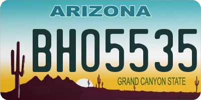 AZ license plate BHO5535