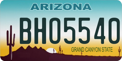 AZ license plate BHO5540