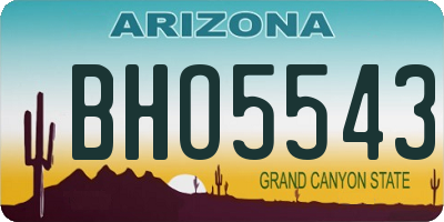 AZ license plate BHO5543