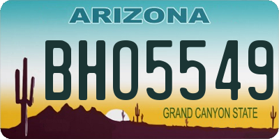 AZ license plate BHO5549