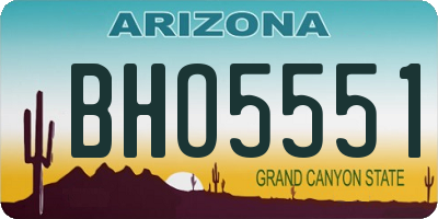 AZ license plate BHO5551