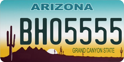 AZ license plate BHO5555