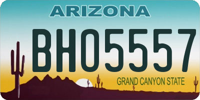 AZ license plate BHO5557