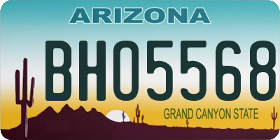 AZ license plate BHO5568