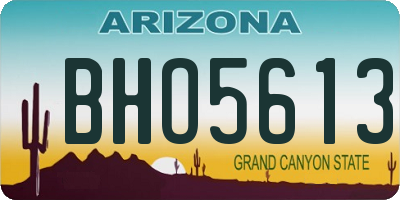 AZ license plate BHO5613