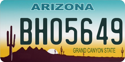 AZ license plate BHO5649