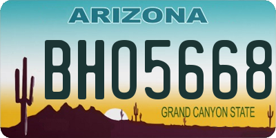 AZ license plate BHO5668