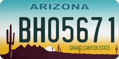 AZ license plate BHO5671