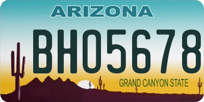 AZ license plate BHO5678