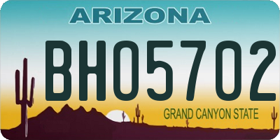 AZ license plate BHO5702