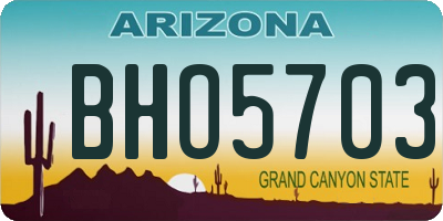 AZ license plate BHO5703