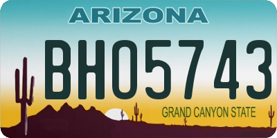 AZ license plate BHO5743