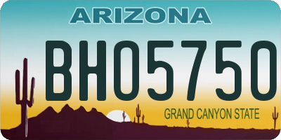 AZ license plate BHO5750