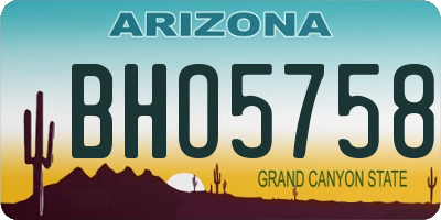 AZ license plate BHO5758