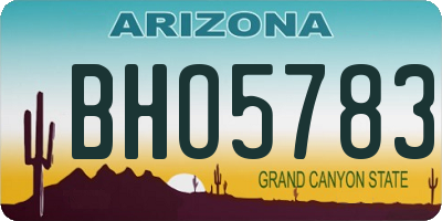 AZ license plate BHO5783