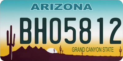 AZ license plate BHO5812