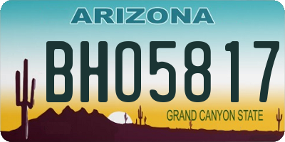 AZ license plate BHO5817