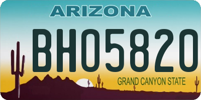AZ license plate BHO5820
